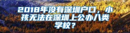 2018年没有深圳户口，小孩无法在深圳上公办八类学校？