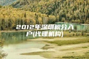 2012年深圳积分入户(代理机构)