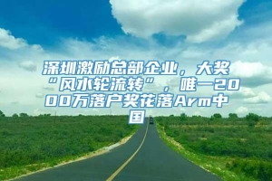 深圳激励总部企业，大奖“风水轮流转”，唯一2000万落户奖花落Arm中国