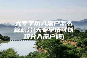 大专学历入深户怎么算积分(大专学历可以积分入深户吗)