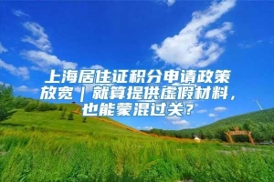 上海居住证积分申请政策放宽｜就算提供虚假材料，也能蒙混过关？