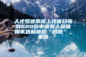 人才引进系统上线首日收到620份申请有人因信用不达标被拒“秒批”_重复