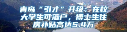 青岛“引才”升级：在校大学生可落户，博士生住房补贴高达5.4万