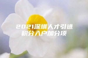 2021深圳人才引进积分入户加分项