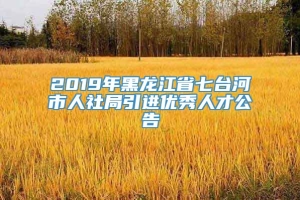 2019年黑龙江省七台河市人社局引进优秀人才公告