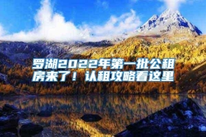 罗湖2022年第一批公租房来了！认租攻略看这里→