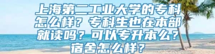 上海第二工业大学的专科怎么样？专科生也在本部就读吗？可以专升本么？宿舍怎么样？