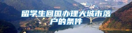 留学生回国办理大城市落户的条件