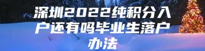 深圳2022纯积分入户还有吗毕业生落户办法