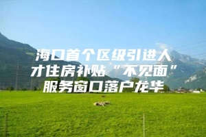 海口首个区级引进人才住房补贴“不见面”服务窗口落户龙华