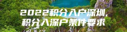 2022积分入户深圳,积分入深户条件要求