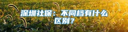 深圳社保：不同档有什么区别？