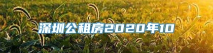 深圳公租房2020年10