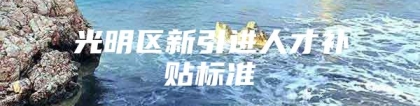 光明区新引进人才补贴标准