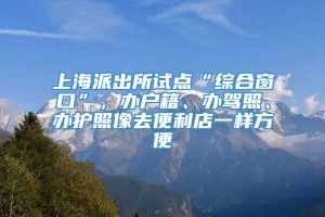 上海派出所试点“综合窗口”，办户籍、办驾照、办护照像去便利店一样方便