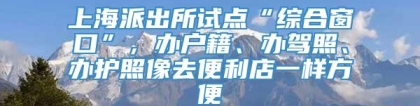 上海派出所试点“综合窗口”，办户籍、办驾照、办护照像去便利店一样方便