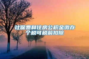 社保费和住房公积金缴存个税可税前扣除