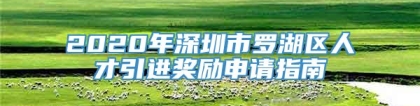 2020年深圳市罗湖区人才引进奖励申请指南