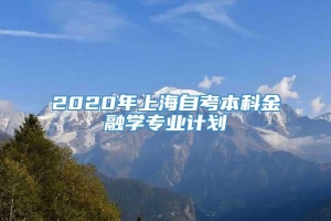 2020年上海自考本科金融学专业计划