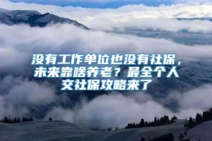 没有工作单位也没有社保，未来靠啥养老？最全个人交社保攻略来了