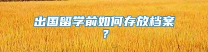 出国留学前如何存放档案？