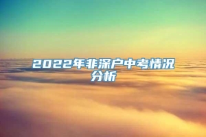 2022年非深户中考情况分析