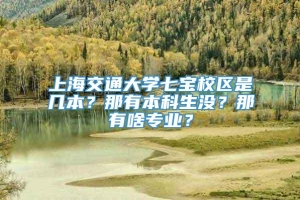 上海交通大学七宝校区是几本？那有本科生没？那有啥专业？