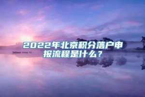 2022年北京积分落户申报流程是什么？