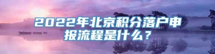 2022年北京积分落户申报流程是什么？