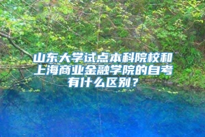 山东大学试点本科院校和上海商业金融学院的自考有什么区别？