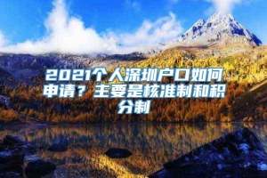 2021个人深圳户口如何申请？主要是核准制和积分制