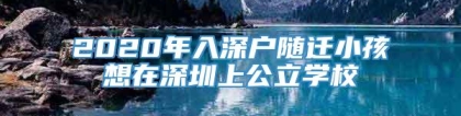 2020年入深户随迁小孩想在深圳上公立学校