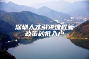 深圳人才引进流程新政策秒批入户