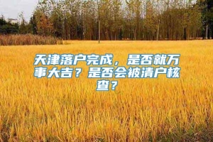 天津落户完成，是否就万事大吉？是否会被清户核查？