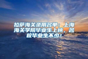 拉萨海关录用名单：上海海关学院毕业生上榜，名校毕业生不少！