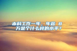 本科工作一年，年薪 8 万是个什么样的水平？