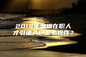 2019年深圳在职人才引进入户怎么操作？