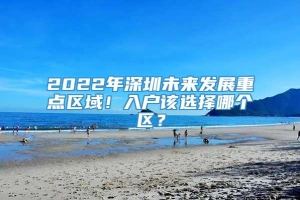 2022年深圳未来发展重点区域！入户该选择哪个区？