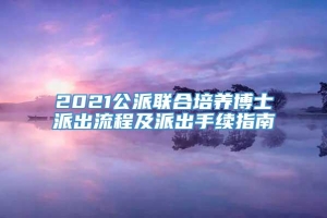 2021公派联合培养博士派出流程及派出手续指南