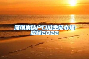 深圳集体户口准生证办理流程2022