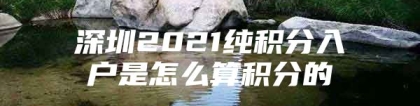 深圳2021纯积分入户是怎么算积分的