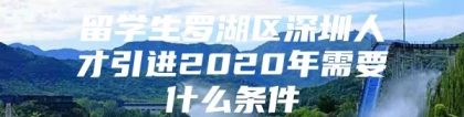 留学生罗湖区深圳人才引进2020年需要什么条件