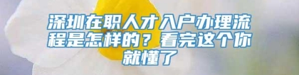 深圳在职人才入户办理流程是怎样的？看完这个你就懂了