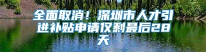 全面取消！深圳市人才引进补贴申请仅剩最后28天