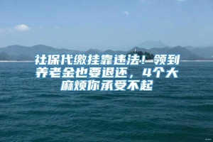 社保代缴挂靠违法！领到养老金也要退还，4个大麻烦你承受不起