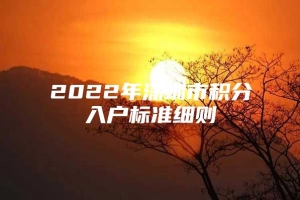 2022年深圳市积分入户标准细则