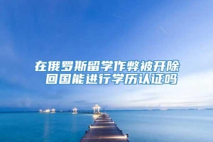 在俄罗斯留学作弊被开除 回国能进行学历认证吗