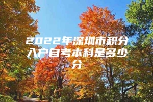 2022年深圳市积分入户自考本科是多少分