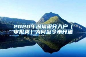 2020年深圳积分入户（审批类）为何至今未开通