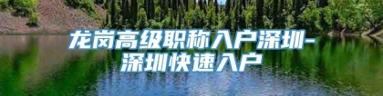 龙岗高级职称入户深圳-深圳快速入户